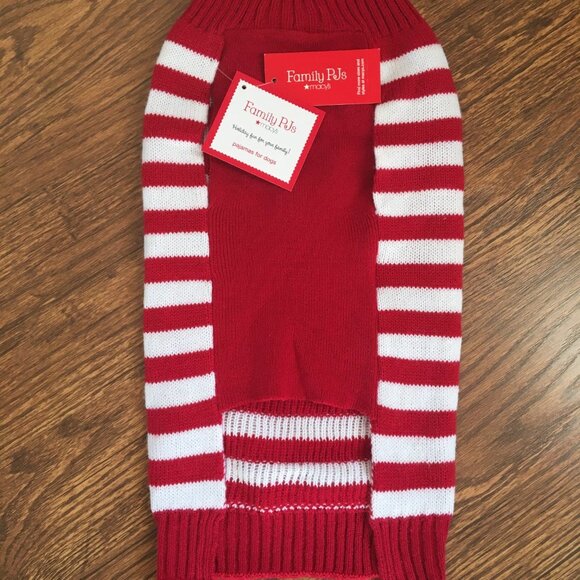 Pet Sweater Matching Family PJs Large Red White Strip Holiday - Picture 3 of 6